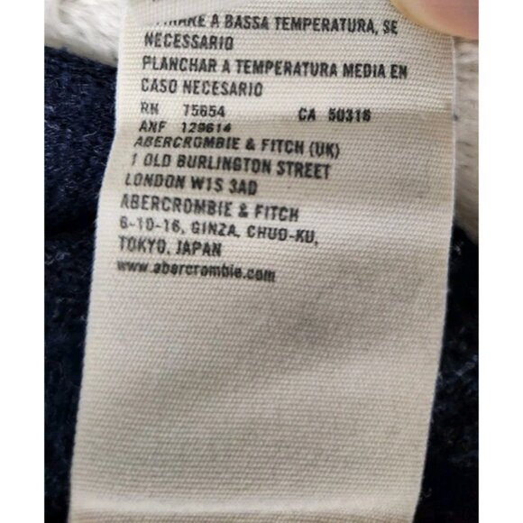 Abercrombie & Fitch Wool Cashmere Cotton Blend Sweater Mens L Blue Muscle Fit - Picture 10 of 13